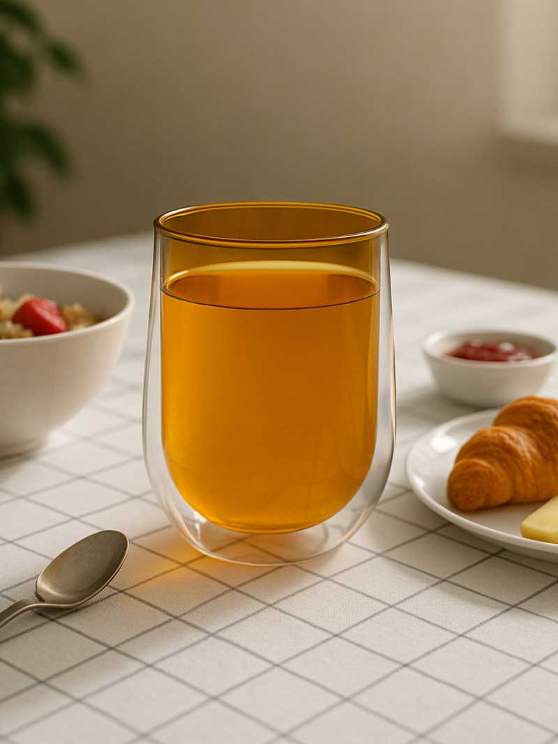 لیوان دو جداره نارنجی  1 عددی