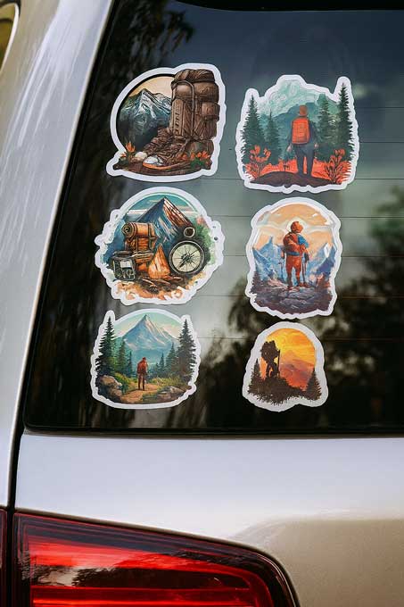 استیکر کوهنوردی و طبیعتگردی 6 عددی ضد آب