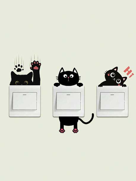 پک ۶ عددی استیکر گربهای کلید و پریز